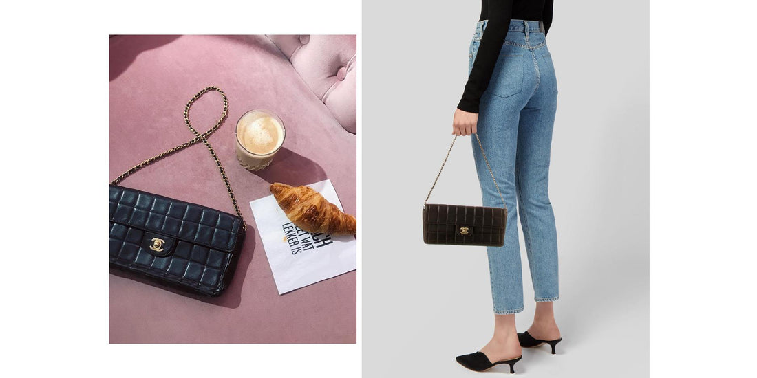 Iconic Chanel East West Chocolate Bar Bag