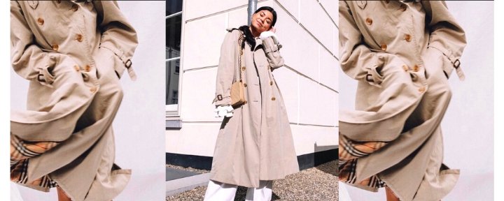 Girl wearing Burberry Trenchcoat