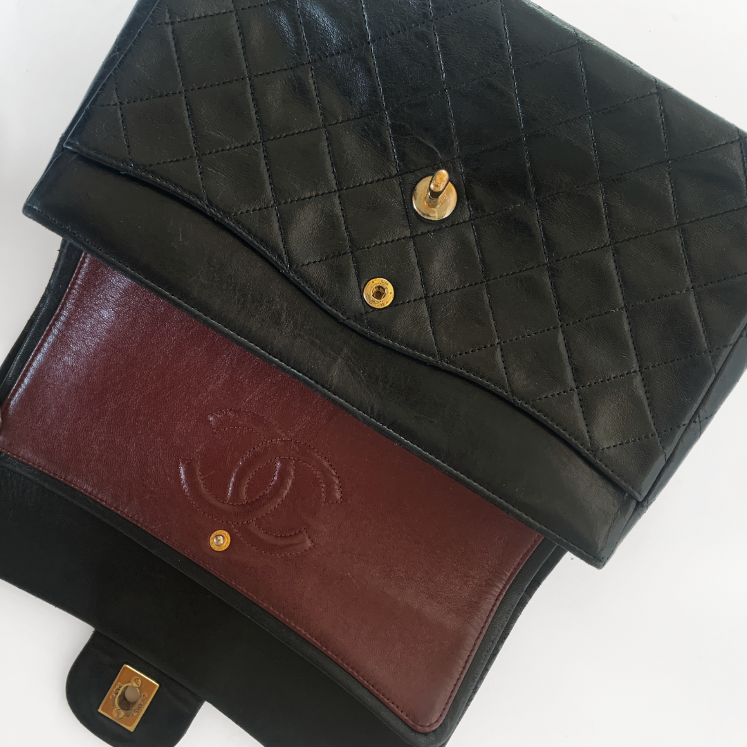 Chanel Classic Double Flap Bag Tall Medium Lambskin Leather