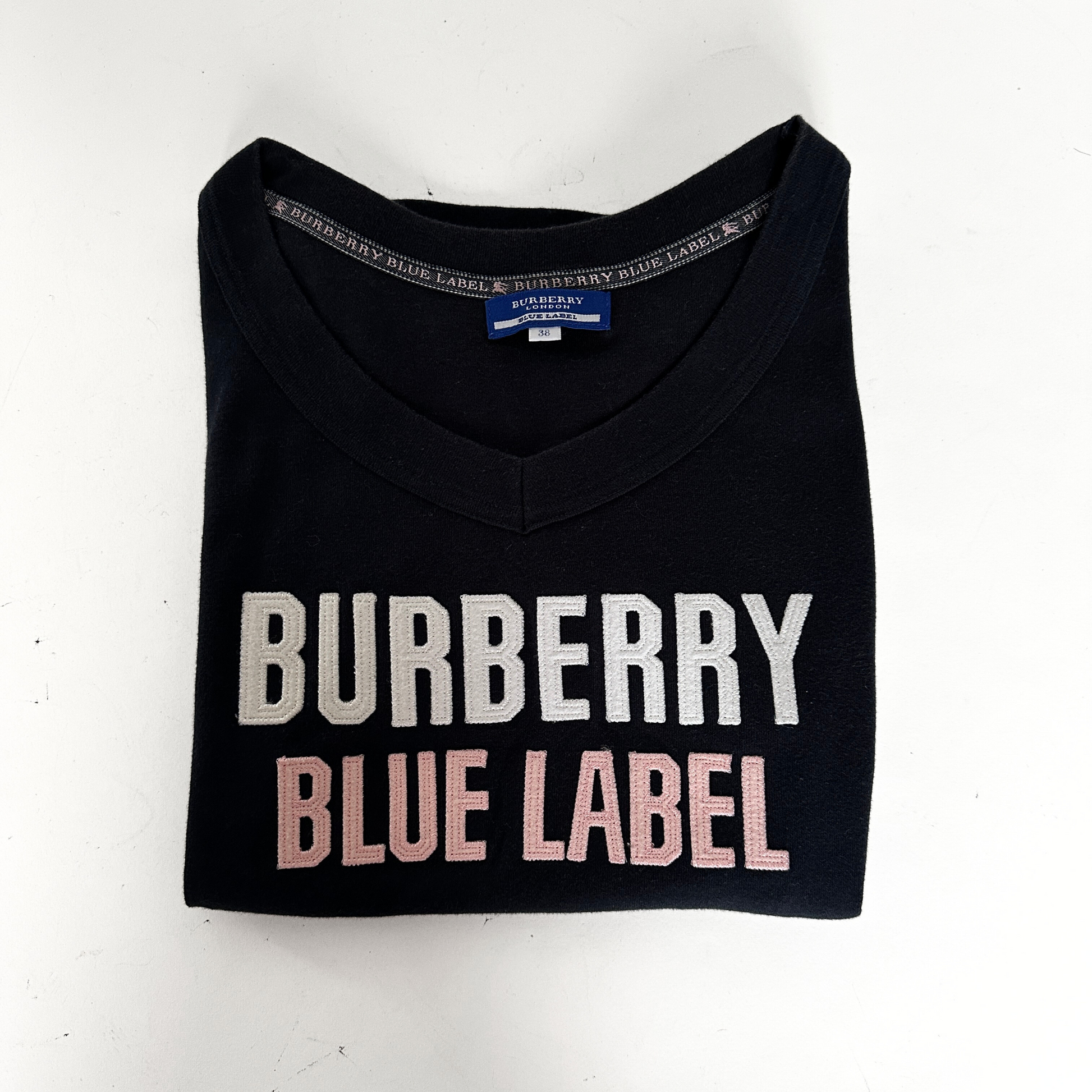 Burberry Burberry Logo T-Shirt Dark Blue Cotton - Clothing - Etoile Luxury Vintage