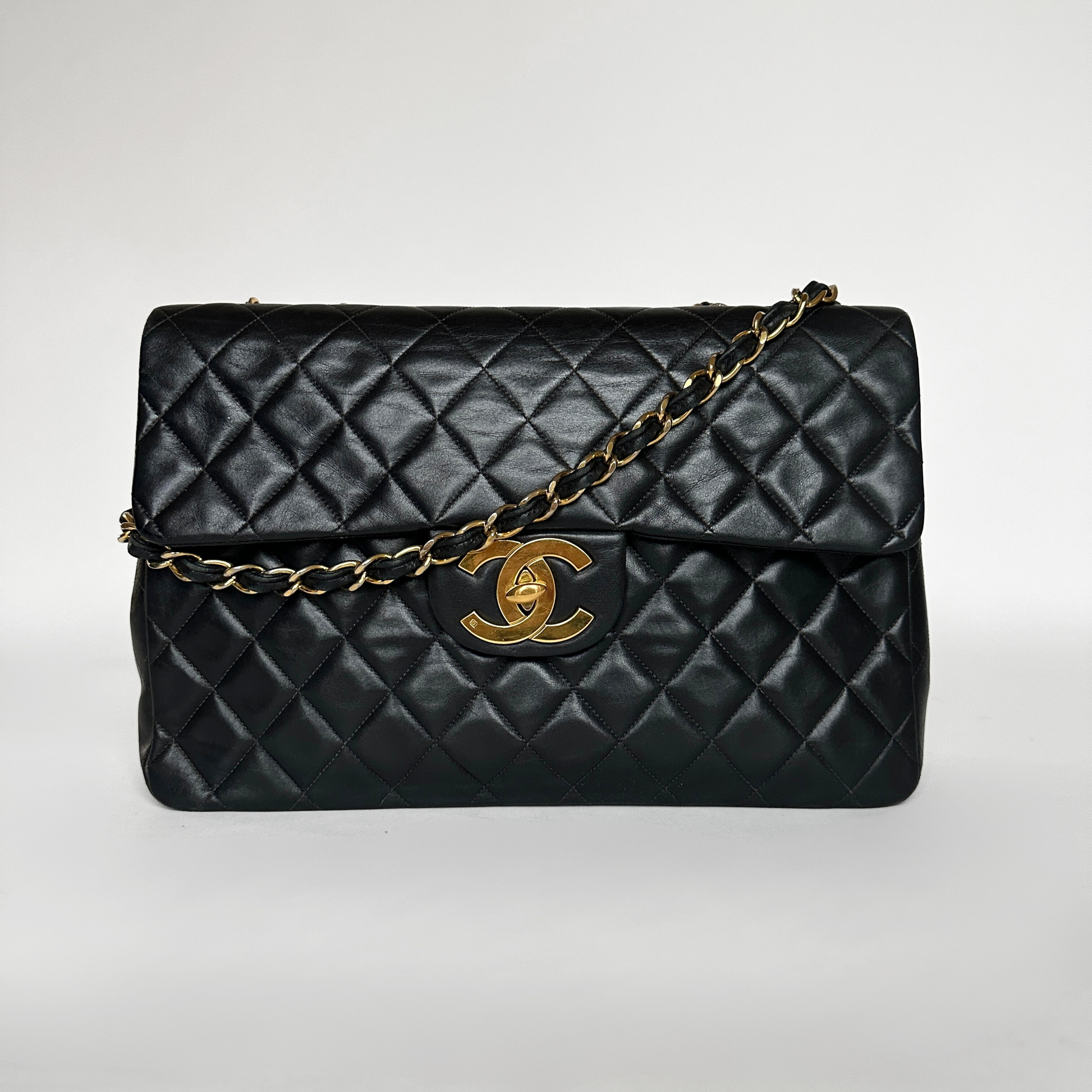 Chanel Chanel Classic Flap Bag Maxi Lambskin Leather - Shoulder bags - Etoile Luxury Vintage