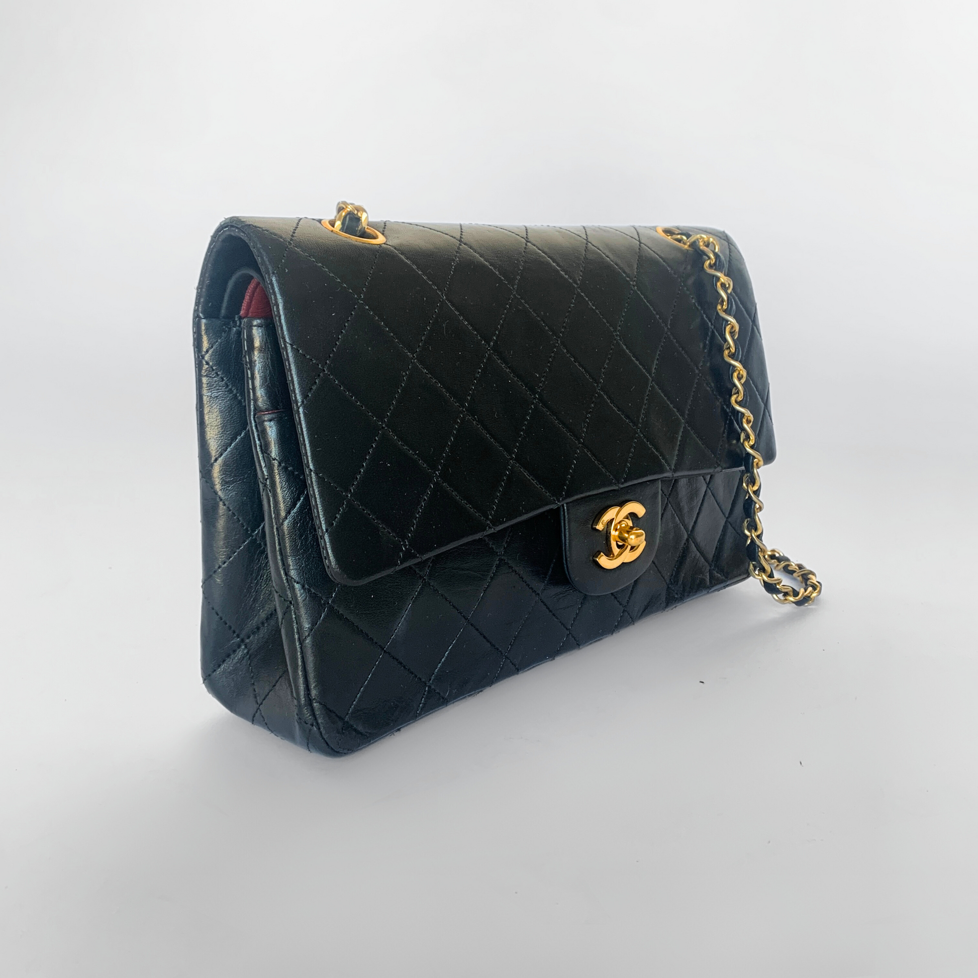 Chanel Chanel Double Classic Flap Bag Medium Lambskin Leather - Shoulder Bags - Etoile Luxury Vintage