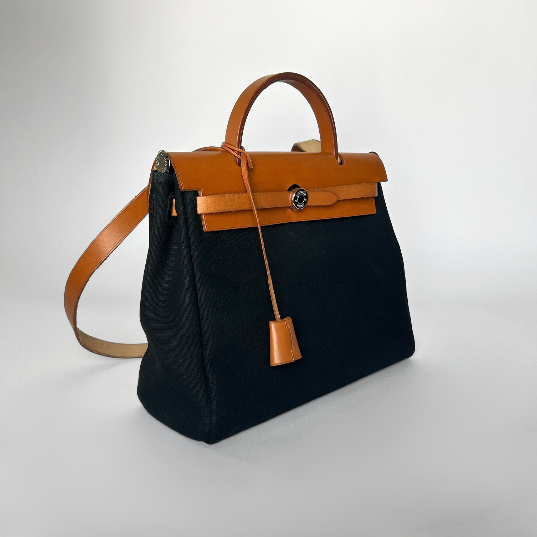 Herm&egrave;s Herm&egrave;s Herbag Canvas &amp; Leather - Crossbody bags - Etoile Luxury Vintage