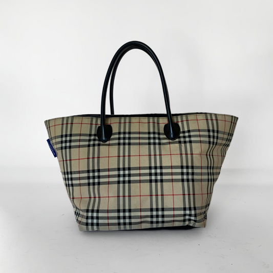 Burberry Burberry Tote Check Canvas - Handbags - Etoile Luxury Vintage