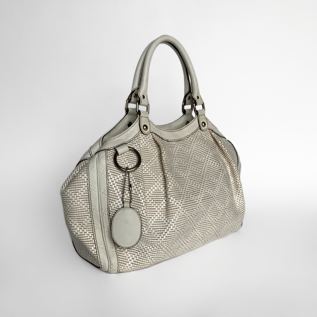 Gucci Gucci White Leather Handbag - Handbags - Etoile Luxury Vintage