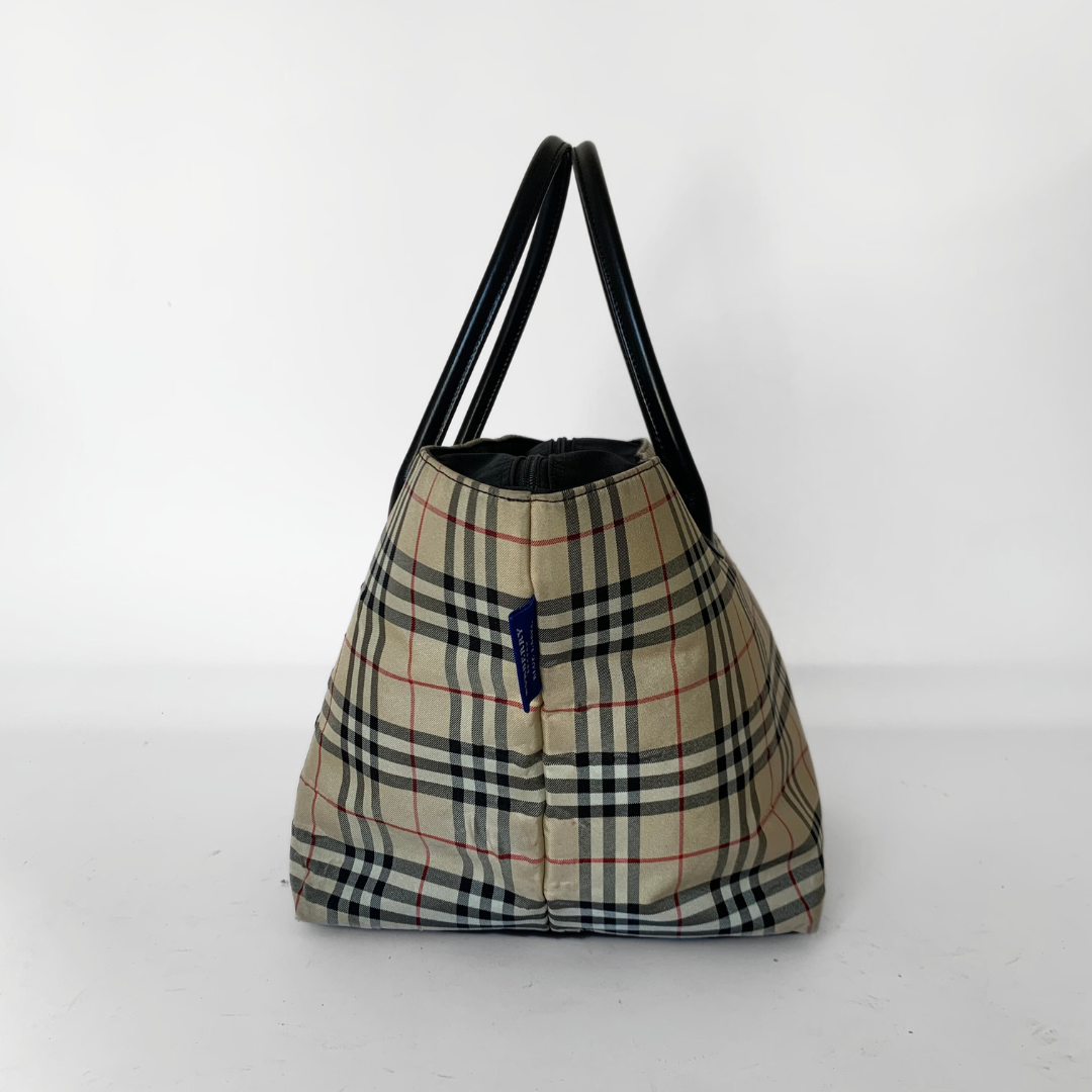 Burberry Burberry Tote Check Canvas - Handbags - Etoile Luxury Vintage