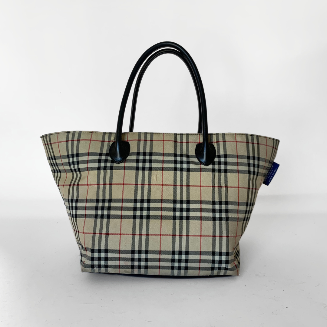 Burberry Burberry Tote Check Canvas - Handbags - Etoile Luxury Vintage