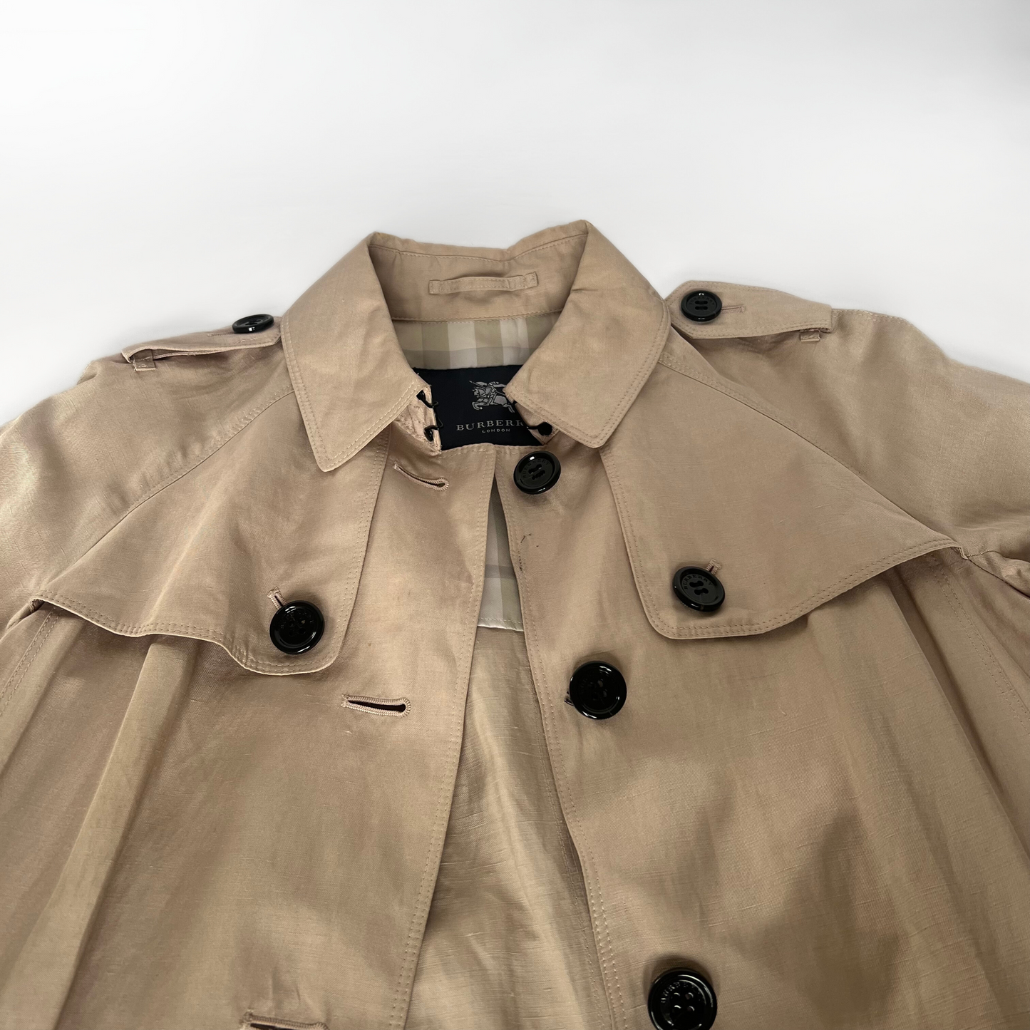 Burberry Burberry Trench Coat Linen Blend - Clothing - Etoile Luxury Vintage