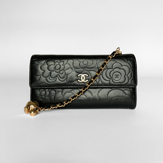 Chanel Wallet Camelia Large Lambskin Leather