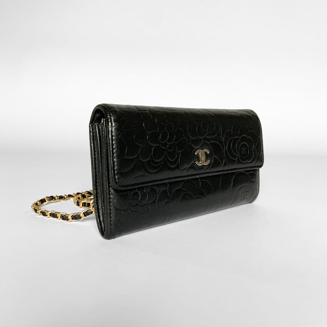 Chanel Wallet Camelia Large Lambskin Leather