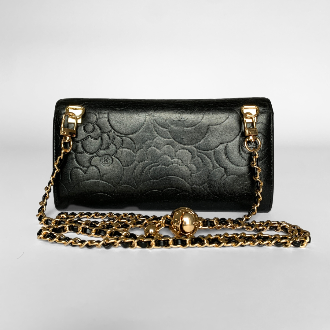 Chanel Wallet Camelia Large Lambskin Leather