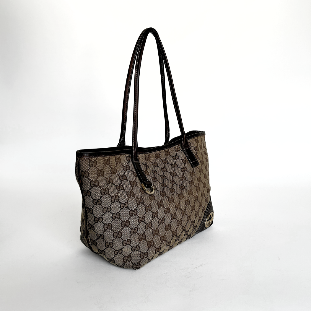 Gucci Gucci Britt Shopping Tote Monogram Canvas - Handbags - Etoile Luxury Vintage